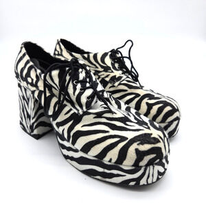 FUNTASMA Mens Zebra Platform Shoes Size XL 14 Jazz Disco Pimp Lace Up Drag